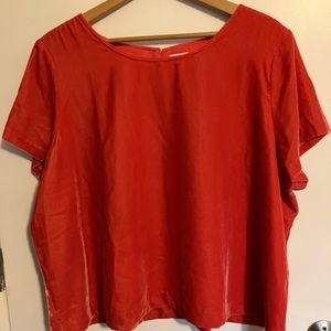 NWT J Crew Factory Coral Velvet Shirt